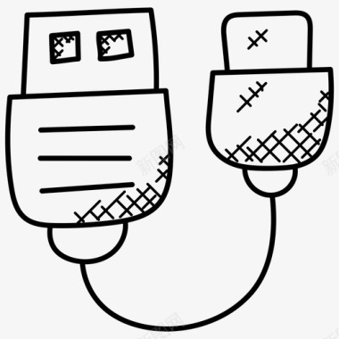 usb线充电接口电脑数据插头图标图标