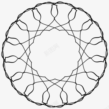 对称吉洛切圆装饰图标图标