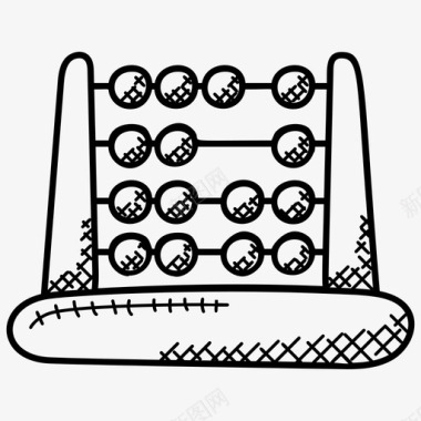 涂鸦数学符号算盘数学银行和金融涂鸦图标图标