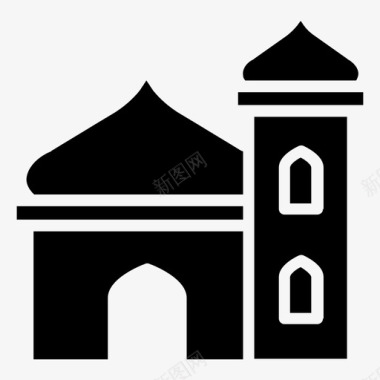 清真寺圆顶开斋节图标图标