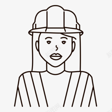 性格建筑工人性格妇女图标图标