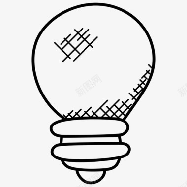 灯泡电灯泡电概念图标图标