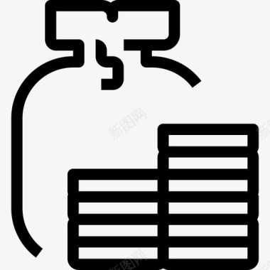 储蓄的钱袋子钱包银行图标图标