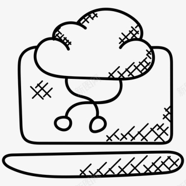 数据中心云连接云计算云驱动图标图标