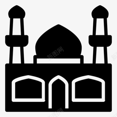 清真寺圆顶开斋节图标图标