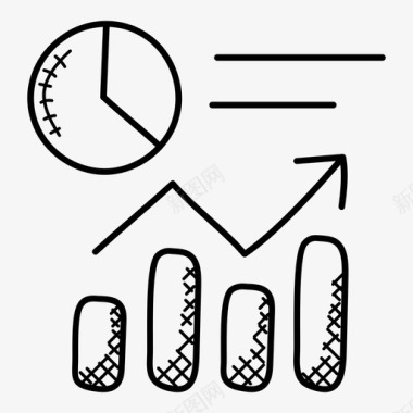 涂鸦背景特效数据分析数据可视化增长图表图标图标