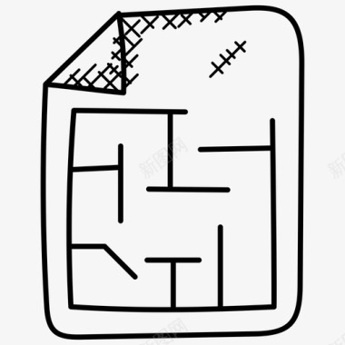 地产洋房蓝图建筑工程施工计划图标图标