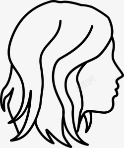 蓬松的头发沙格女孩头发图标高清图片