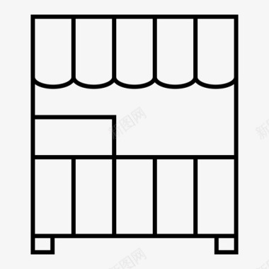 街头食品饮料商店图标图标