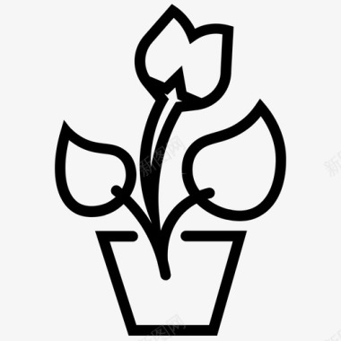 盆栽装饰植物花瓶图标图标