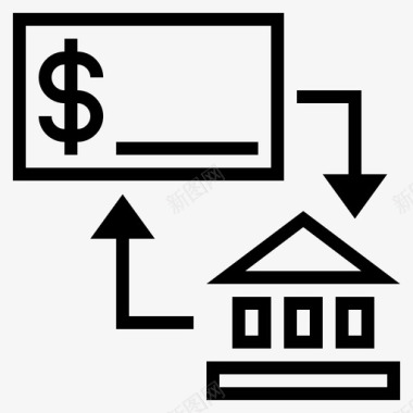 银行排版设计支票钞票银行业务图标图标