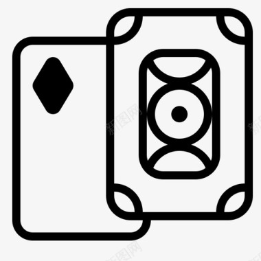 钻石与甲板卡片扑克牌图标图标