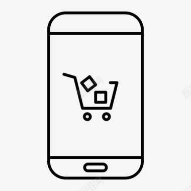 网上购物手机购物网上商务图标图标