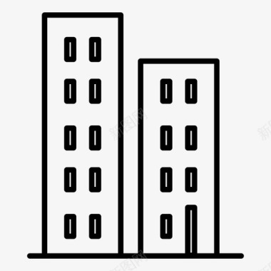 两栋楼城市住宅图标图标