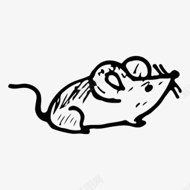 老鼠动物手绘图标图标