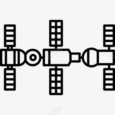 空间国际空间站直线型图标图标