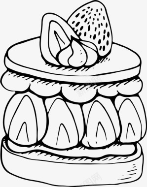 草莓酥饼甜点食物图标图标