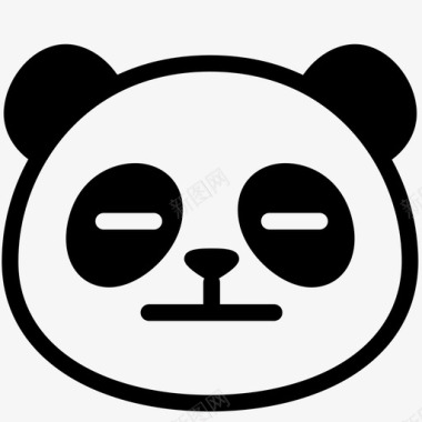 熊猫中性表情情绪图标图标
