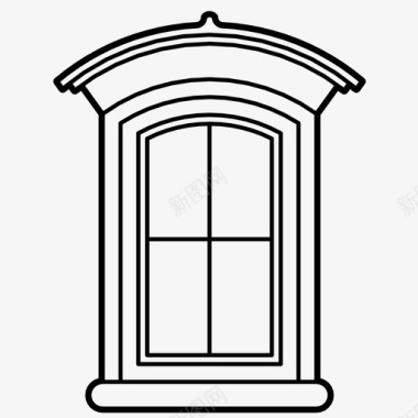 飘浮装饰窗户建筑古典窗户图标图标