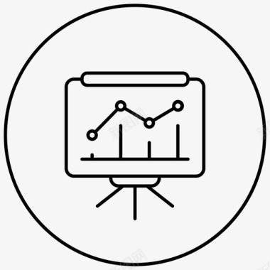 细金边演示文稿分析业务图标图标