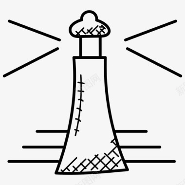 灯塔导航设备海塔图标图标