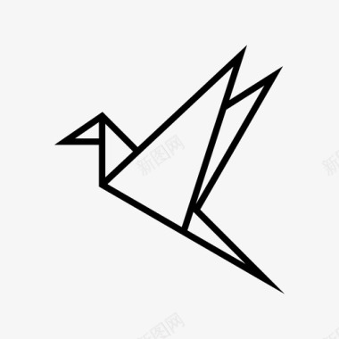 创意折纸鸟艺术创意图标图标