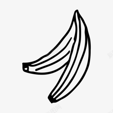 香蕉涂鸦水果图标图标