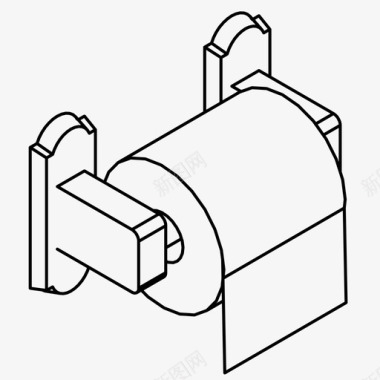 躲在厕所后卫生纸浴室纸卷图标图标