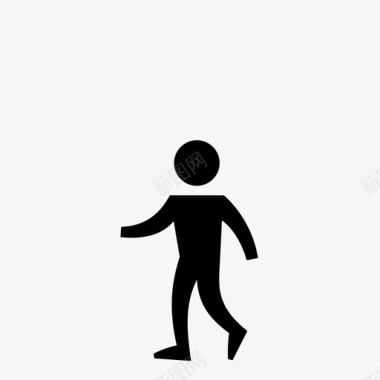 步行男孩行人人图标图标