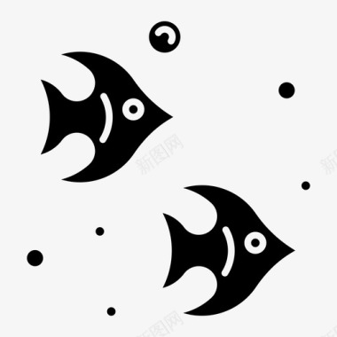 鱼天使鱼热带文字图标图标