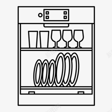 数码家用洗碗机家用电器图标图标