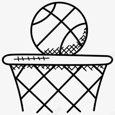 篮球篮球装备体育涂鸦图标图标