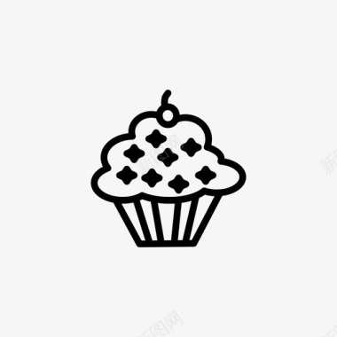 蛋糕杯子蛋糕生日派对图标图标