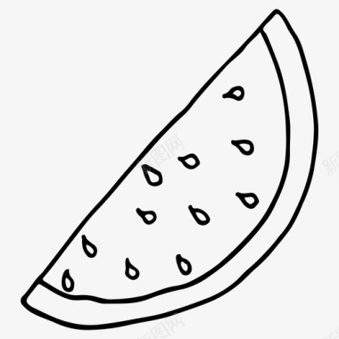 西瓜涂鸦水果图标图标