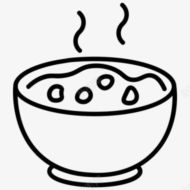 热碗食物碗热餐图标图标