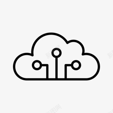 云系统接入科技图标图标