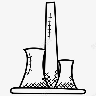 电机冷却核电站冷却塔核能图标图标