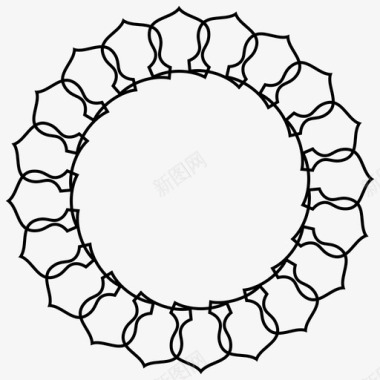 大气的圆吉洛切圆装饰图标图标