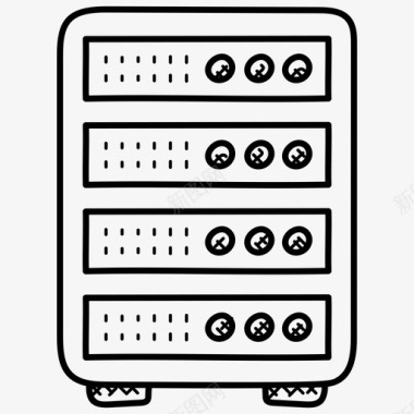 线条涂鸦矢量素材主机数据库数据库网络图标图标