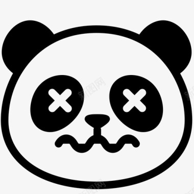 熊猫鼠标垫死亡表情情绪图标图标