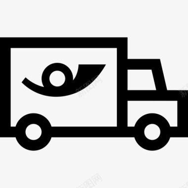 邮政货车卡车运输和物流概述图标图标
