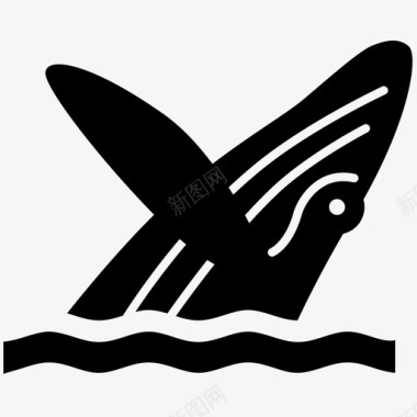 鲸鱼鲸目动物座头鲸图标图标