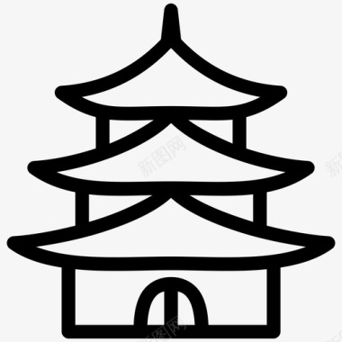 地产建筑设计寺庙建筑亚洲图标图标