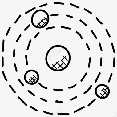 太阳系轨道天文学全球技术图标图标