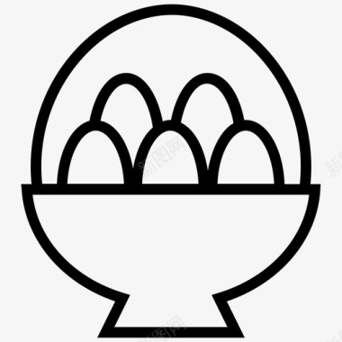 复活节蛋篮煮熟食物图标图标