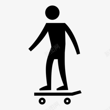 滑板男机动性滑板手图标图标