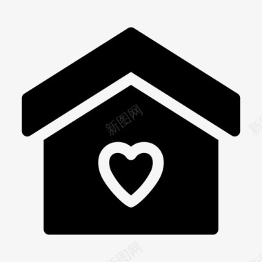 家的爱心房子图标图标