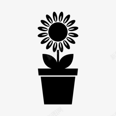 花盆盆栽向日葵图标图标