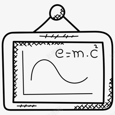 爱因斯坦公式物理科学科幻涂鸦图标图标