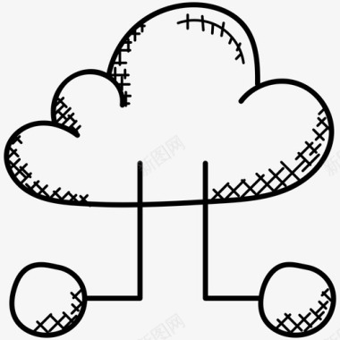 云网络云计算云服务图标图标